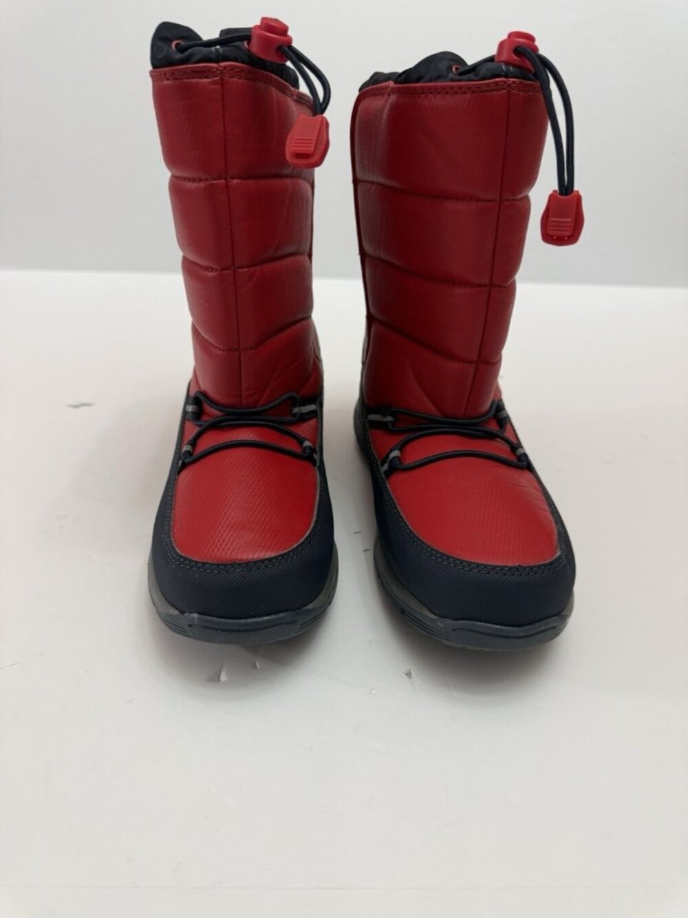 Lands’ End Kids Winter Snow Boots Red Black Youth Size 2 Waterproof Cold